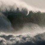 Big ocean waves during a storm.