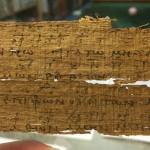 Papyrus fragment with Greek writing