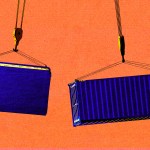 Two suspended shipping containers, but one of them is a Bible.