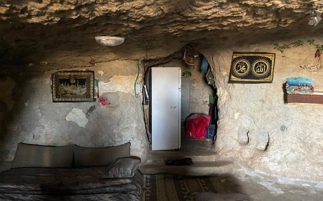 An an inside view of a Bedouin house in South Hebron Hills.