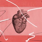 illustration of a heart over a pink background