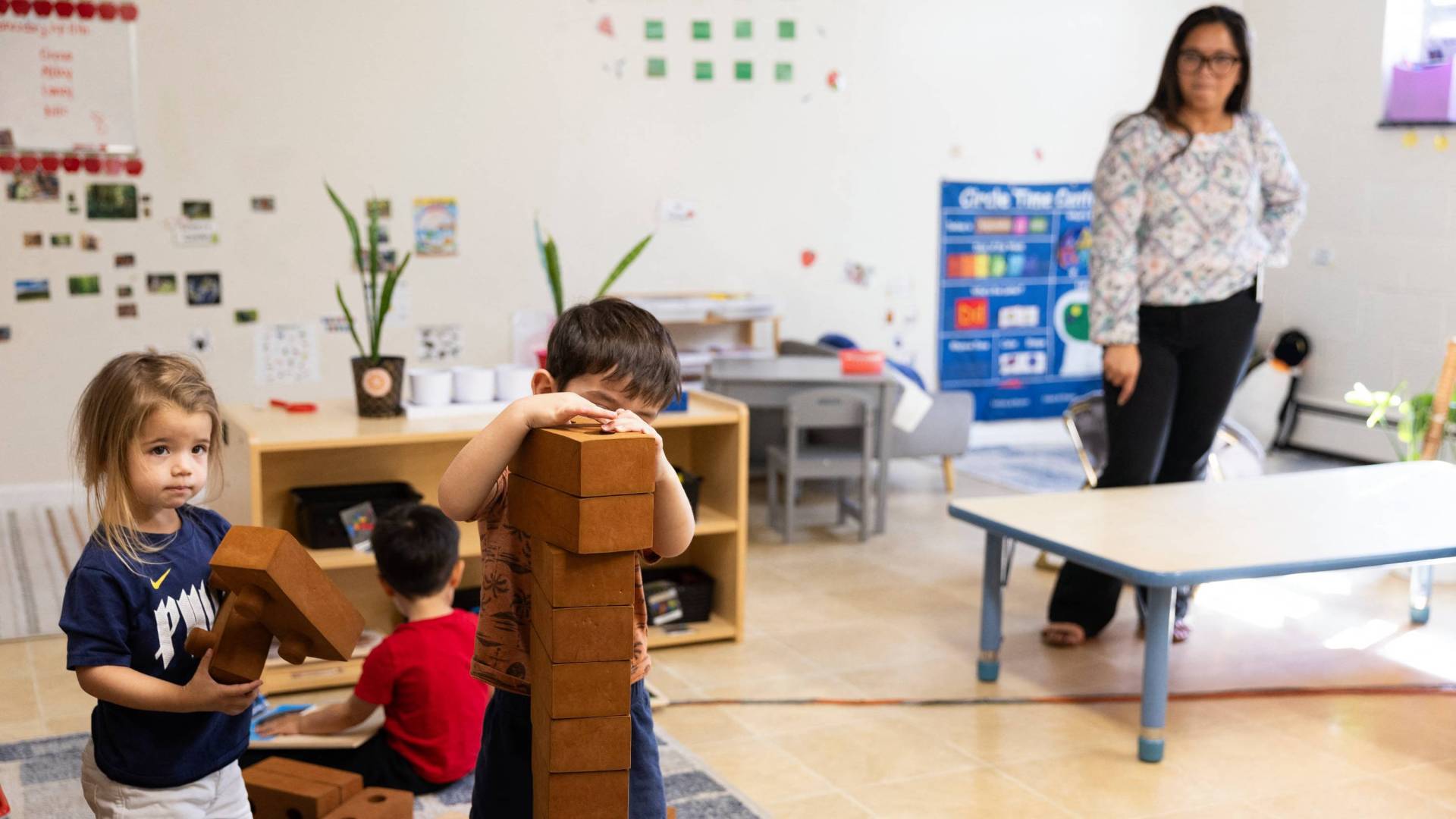Children play at daycare