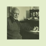 Walker Percy sitting at his desk in his home in Covington, La.