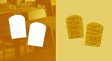 A classroom with the ten commandments cutout