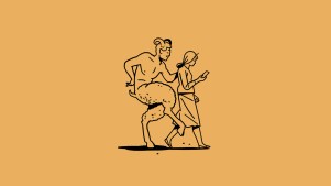 Pan following a woman on her phone