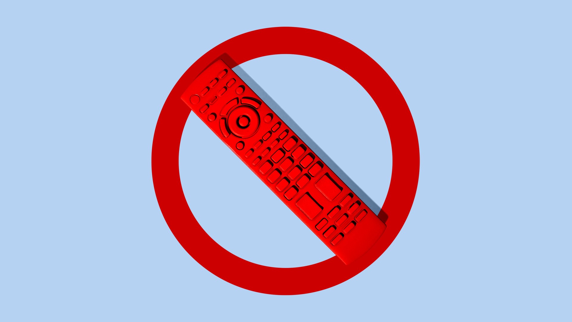 A remote on a cancel sign