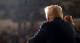 Trump with his fist raised