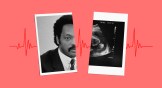 A collage of Jesse Jackson and an ultrasound image on a red background.