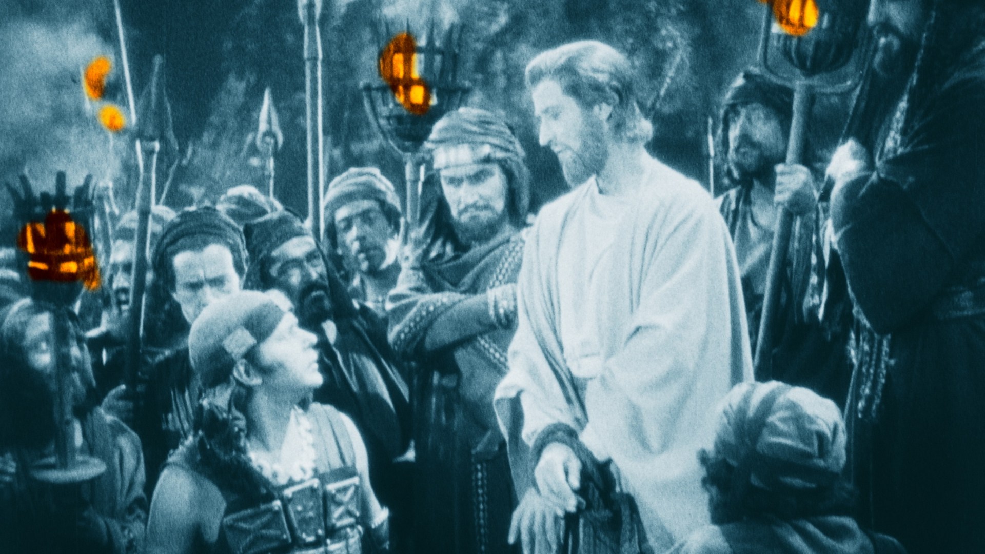 Jesus being betrayed by Judas