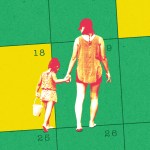 A child and mother walking on a calendar