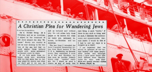 The newspaper article written by Lilian C. Reitan for the German Jewish refugees who were turned away.