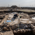 Archaeologist doing excavation work in Israel