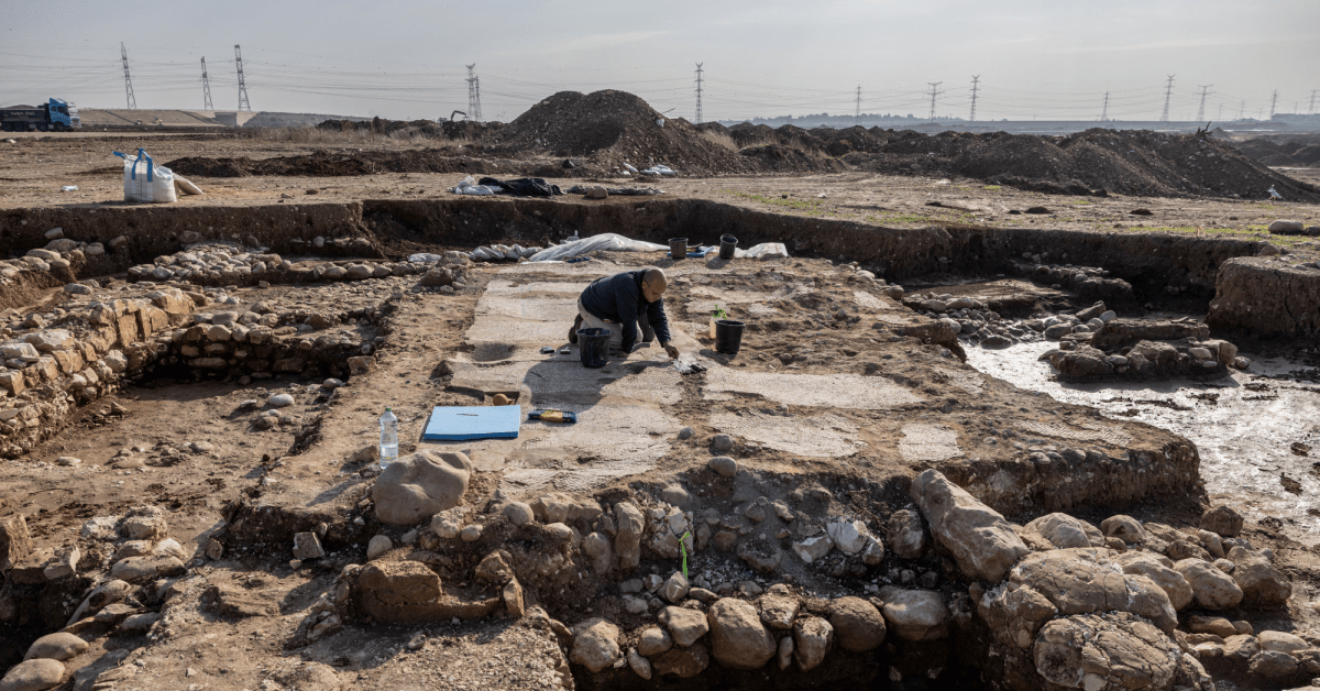 Archaeologist doing excavation work in Israel