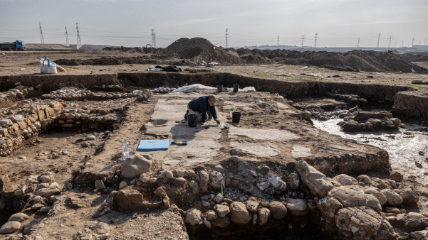Archaeologist doing excavation work in Israel