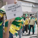 Protestors in Brazil from the documentary, Apocalypse in the Tropics.