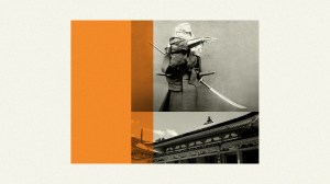 Buddhist warrior monk and a temple on Mount Hiei