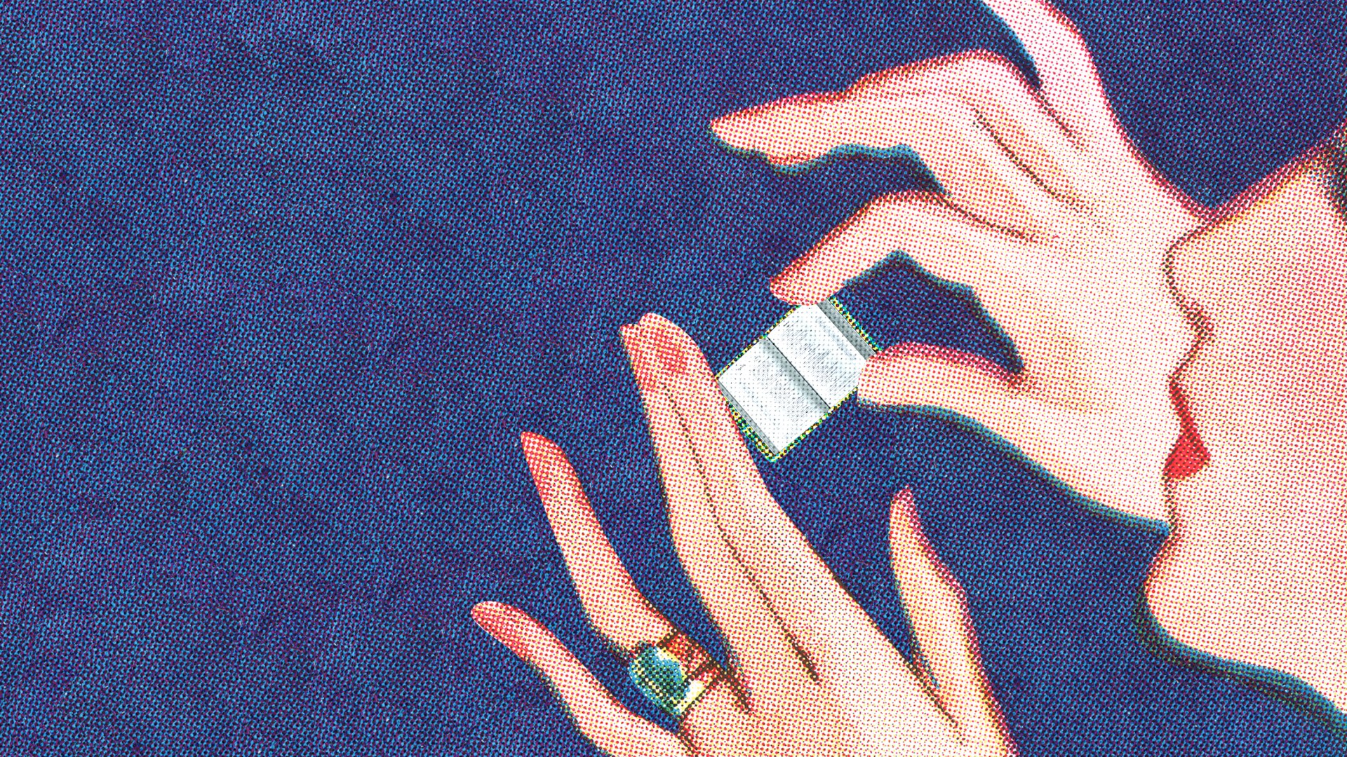 Woman holding a mini book of Psalms
