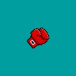 A pixelated boxing glove