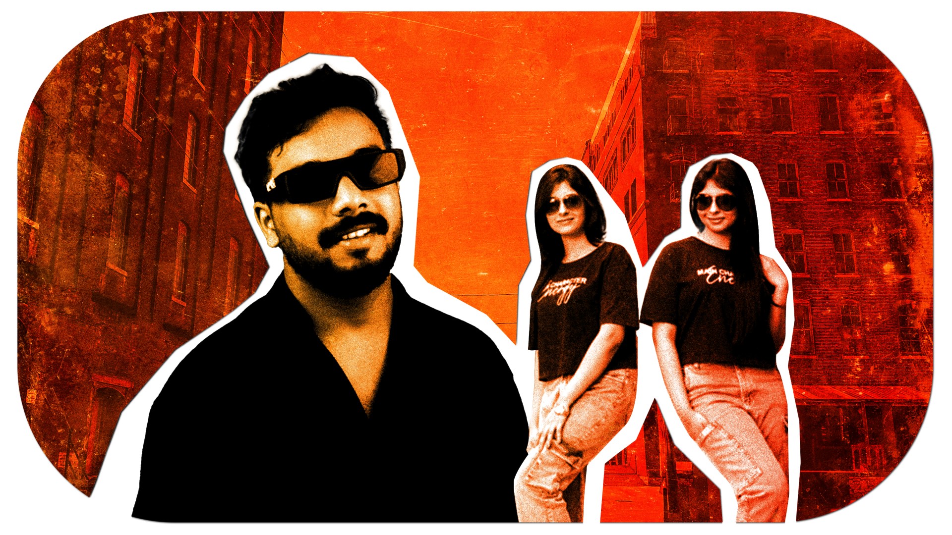 Indian rappers, Joel Salvi and Varsha and Sherin.