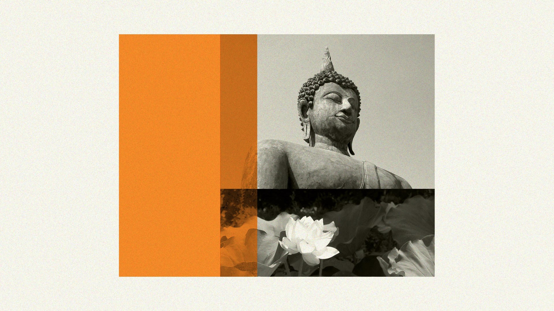 Buddha statue and lotus flower