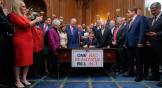 House Speaker Mike Johnson signs the one big beautiful bill act.