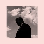 Donald Trump in front of a cloudy sky