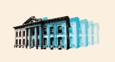 A college building fading away.