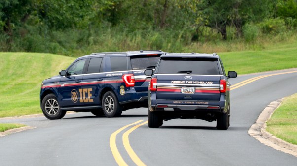 Immigration and Customs Enforcement (ICE) agents in newly designed vehicles in Washington DC.