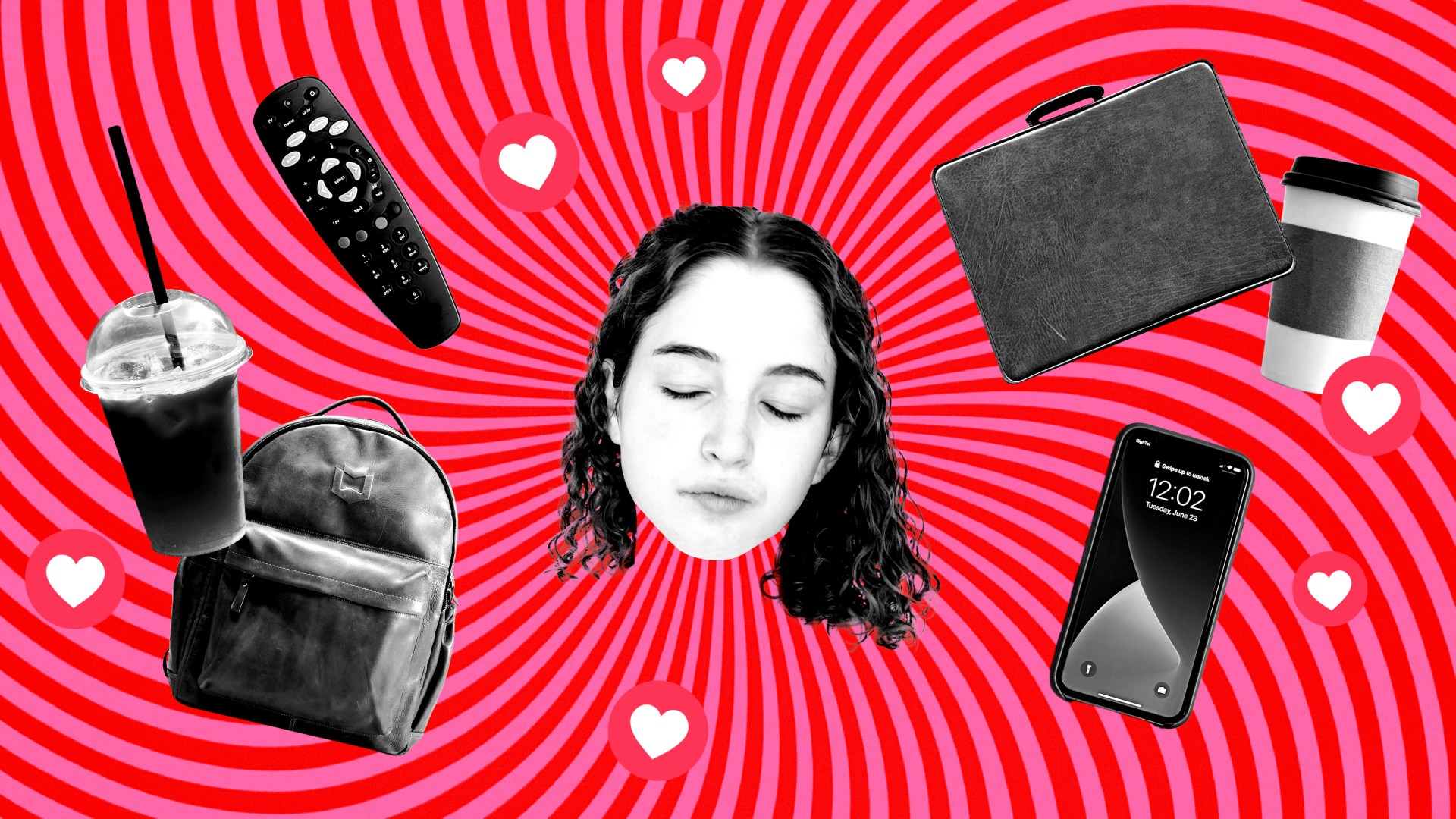 A girl surrounded by work, school, and social media