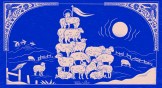 Sheep making the shape of a church