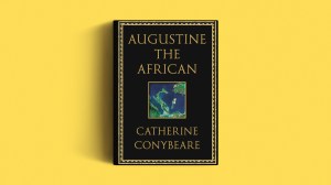 The book cover on a yellow background.