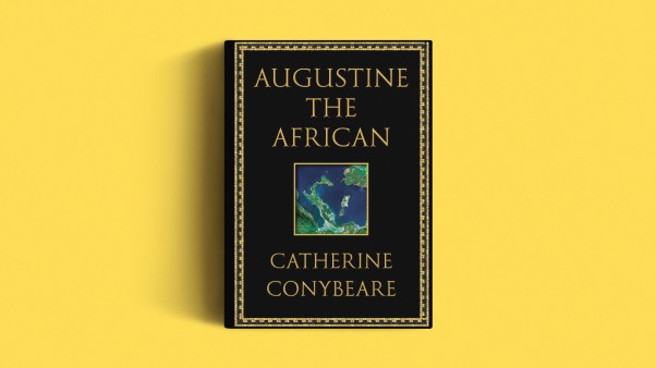 The book cover on a yellow background.