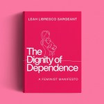 The book cover on a pink background.