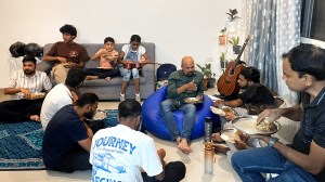 Bible study and fellowship at Sunil and Gladlyn's home.