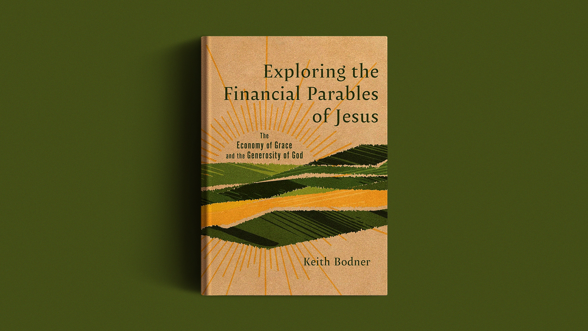 Mockup of Exploring the Financial Parables of Jesus: The Economy of Grace and the Generosity of God book on a green background