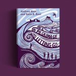 The book cover on a purple background.