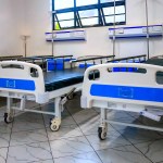 Empty beds at a maternity ward in Kibera hospital in Nairobi, Kenya.