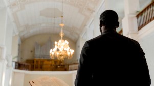 An African pastor at the pulpit