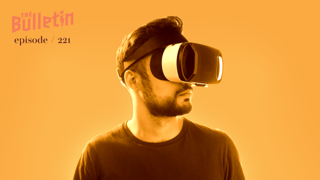 Man wearing VR goggles.