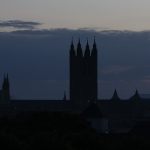 Canterbury Cathedral in silhouette