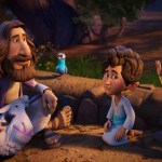 A still from The Chosen Adventures showing Jesus teaching two children.