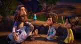 A still from The Chosen Adventures showing Jesus teaching two children.