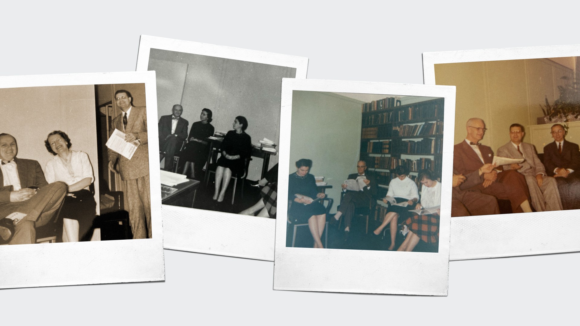 The first editors and staff of Christianity Today reading the first issue.