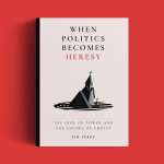 The book cover on a red background.