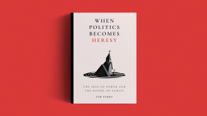 The book cover on a red background.