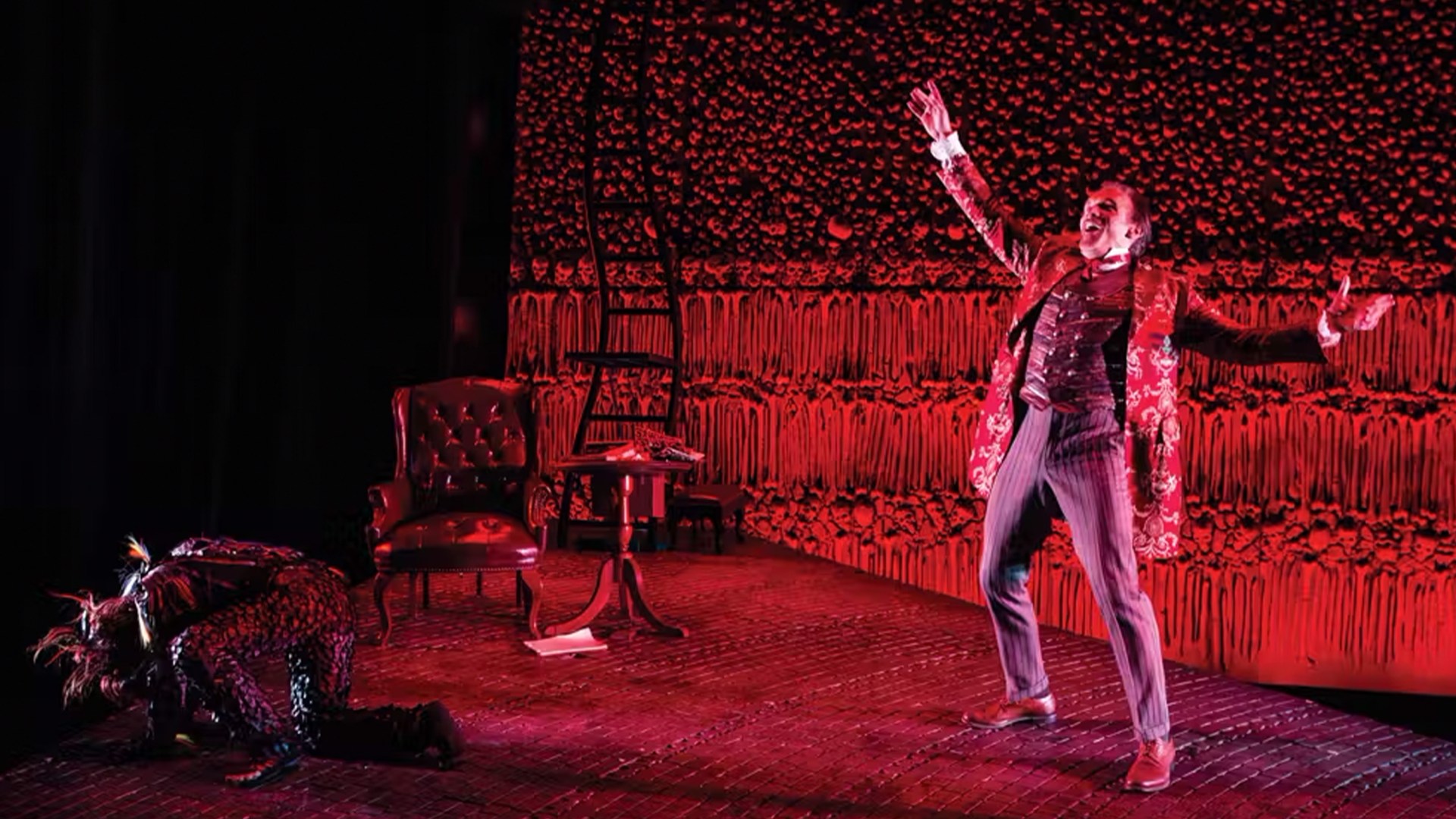 A photo of the actors on stage during the performance.