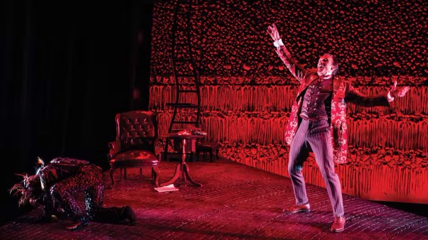 A photo of the actors on stage during the performance.