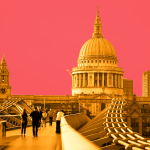 Cityscape with St. Paul's Cathedral, London.