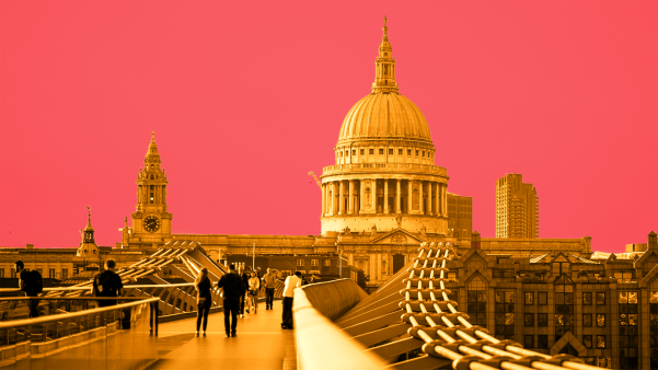 Cityscape with St. Paul's Cathedral, London.