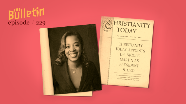 Photo of Nicole Martin in a Christianity Today Magazine, next to text "Christianity Today appoints Dr. Nicole Martin as President & CEO"